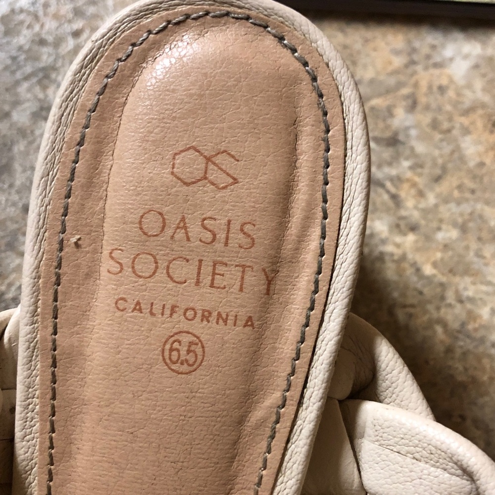Oasis Braided Double-Strap Slide Mules - Cream - Picture 2 of 6